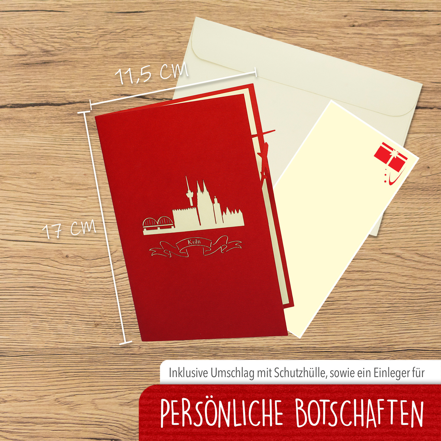 Pop Up Karte, 3D Karte, Kölner Skyline, N218 – Bild 4