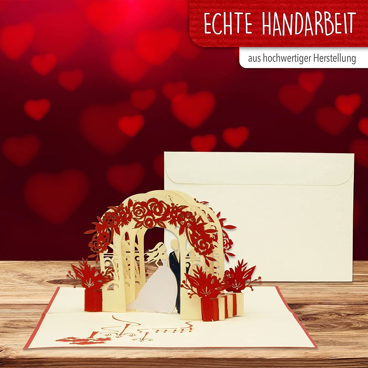 Pop Up Karte, 3D Karte,Hochzeitskarte, Brautpaar Altar, N290 – Bild 5