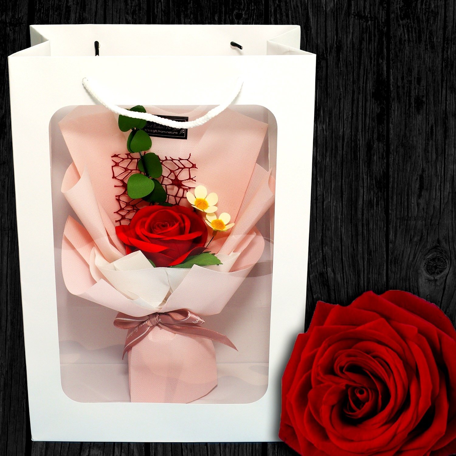 LIN FlowerBag Deluxe, Handgemachte Blume, 1 Rose, N902 – Image 2