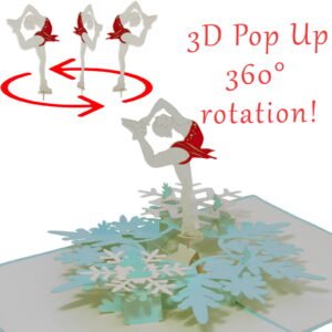 LIN Pop Up Karte, 3d Karte, Eiskunstlauf, Ballett, N42