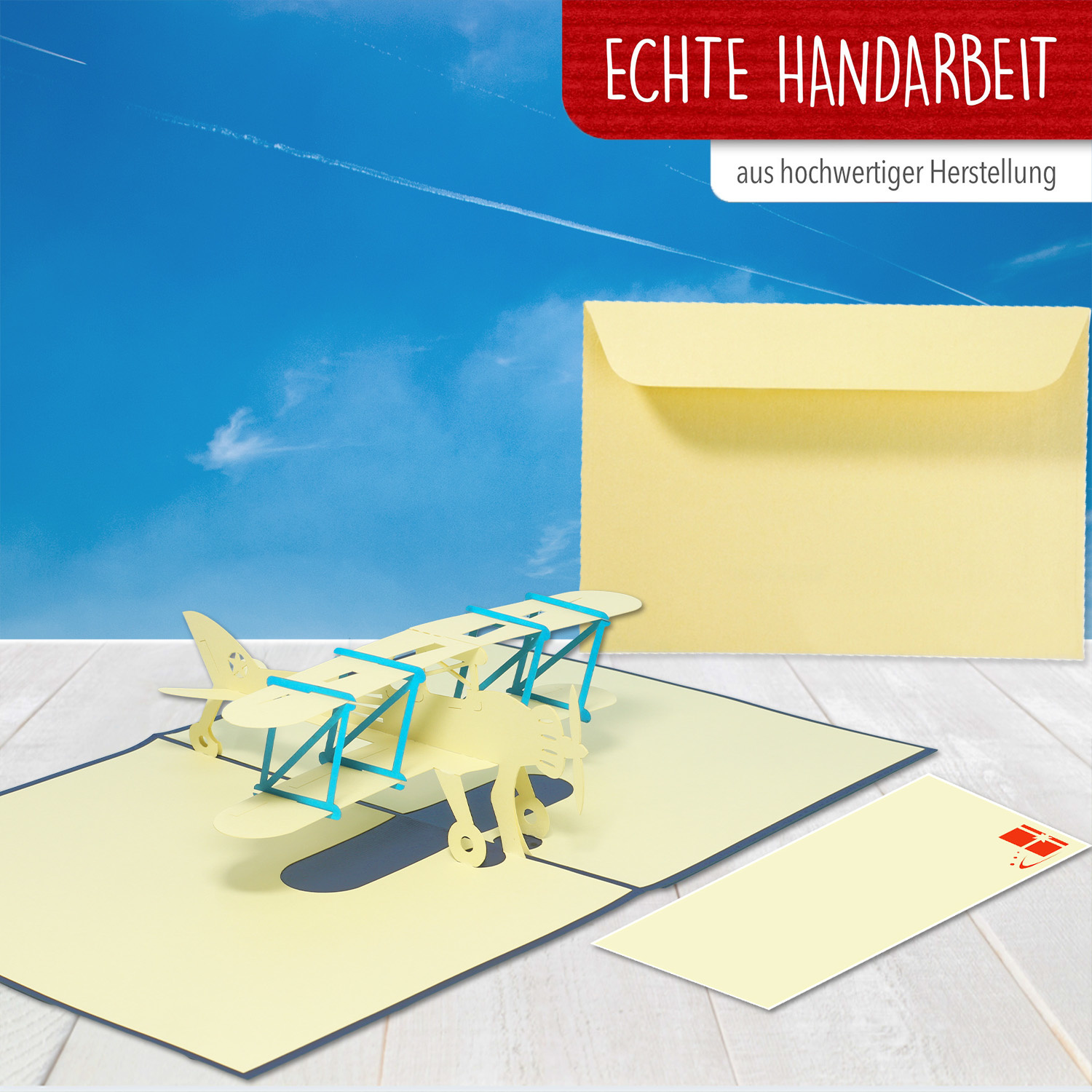 Pop Up Karte, 3D Karte, Flugzeug, N146 - immagine 4