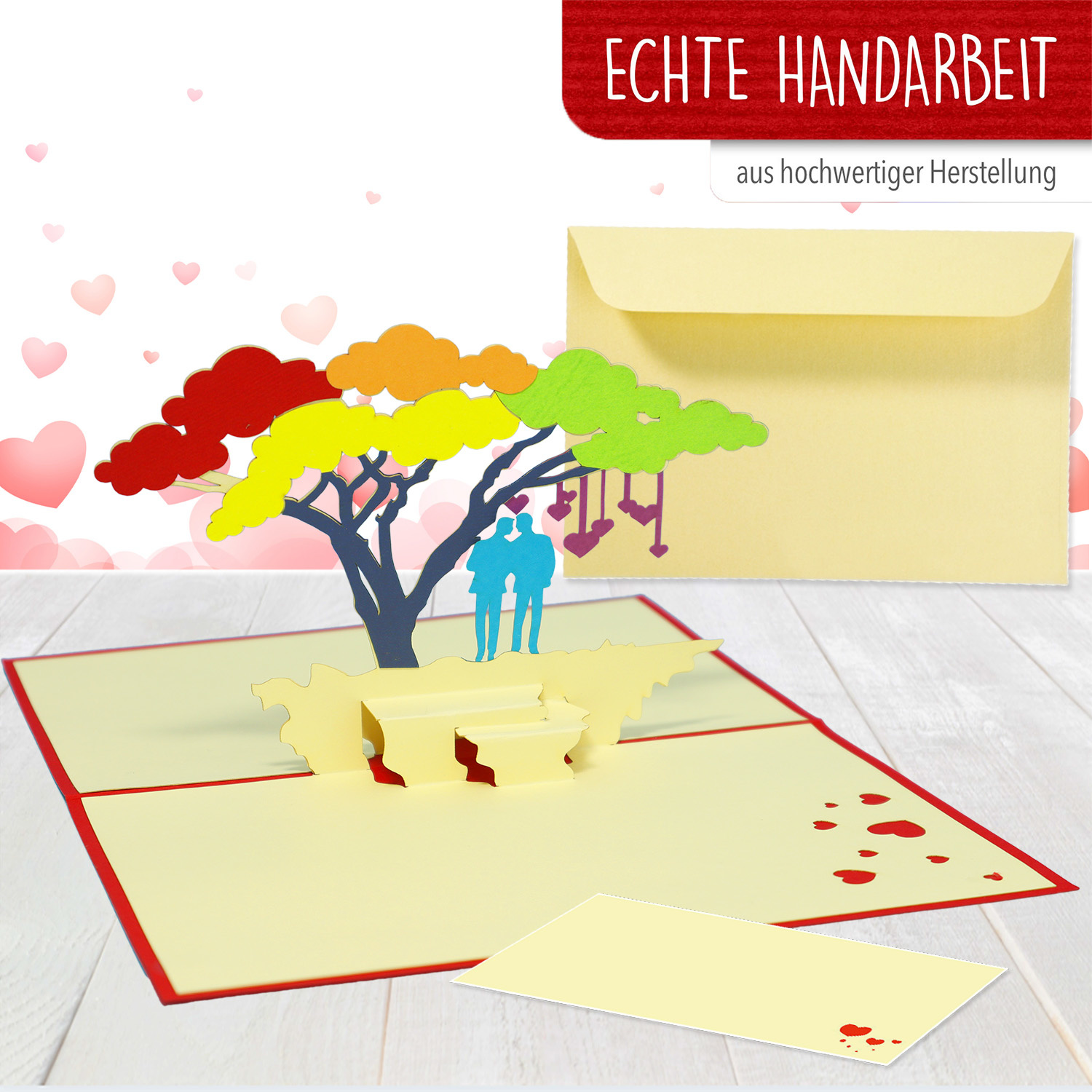 Pop Up Karte, 3D Karte, Hochzeitskarte, Valentinskarte, Gleichgeschlechtliche Hochzeit, N208 – Bild 4