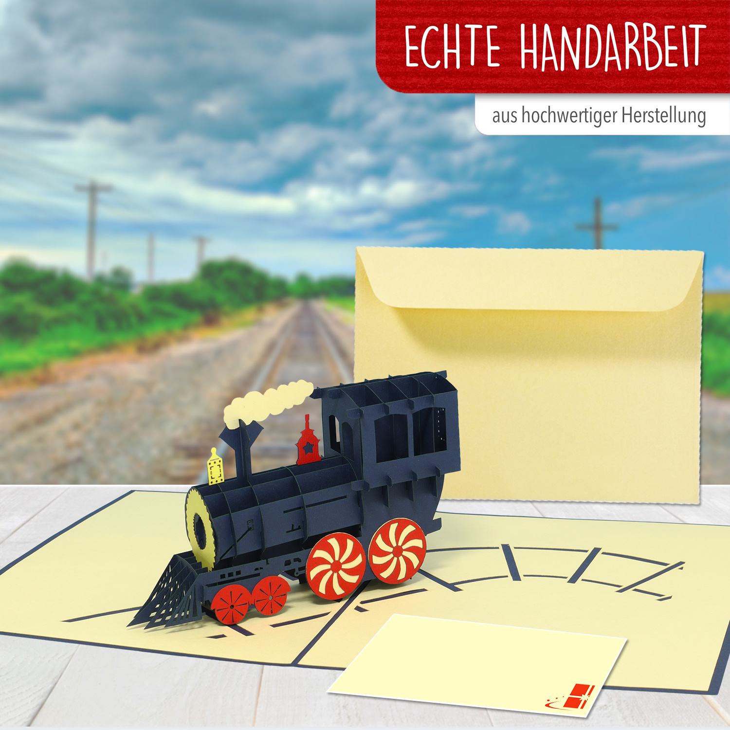 Pop Up Karte, 3D Karte, Lokomotive, N228 - Image 3