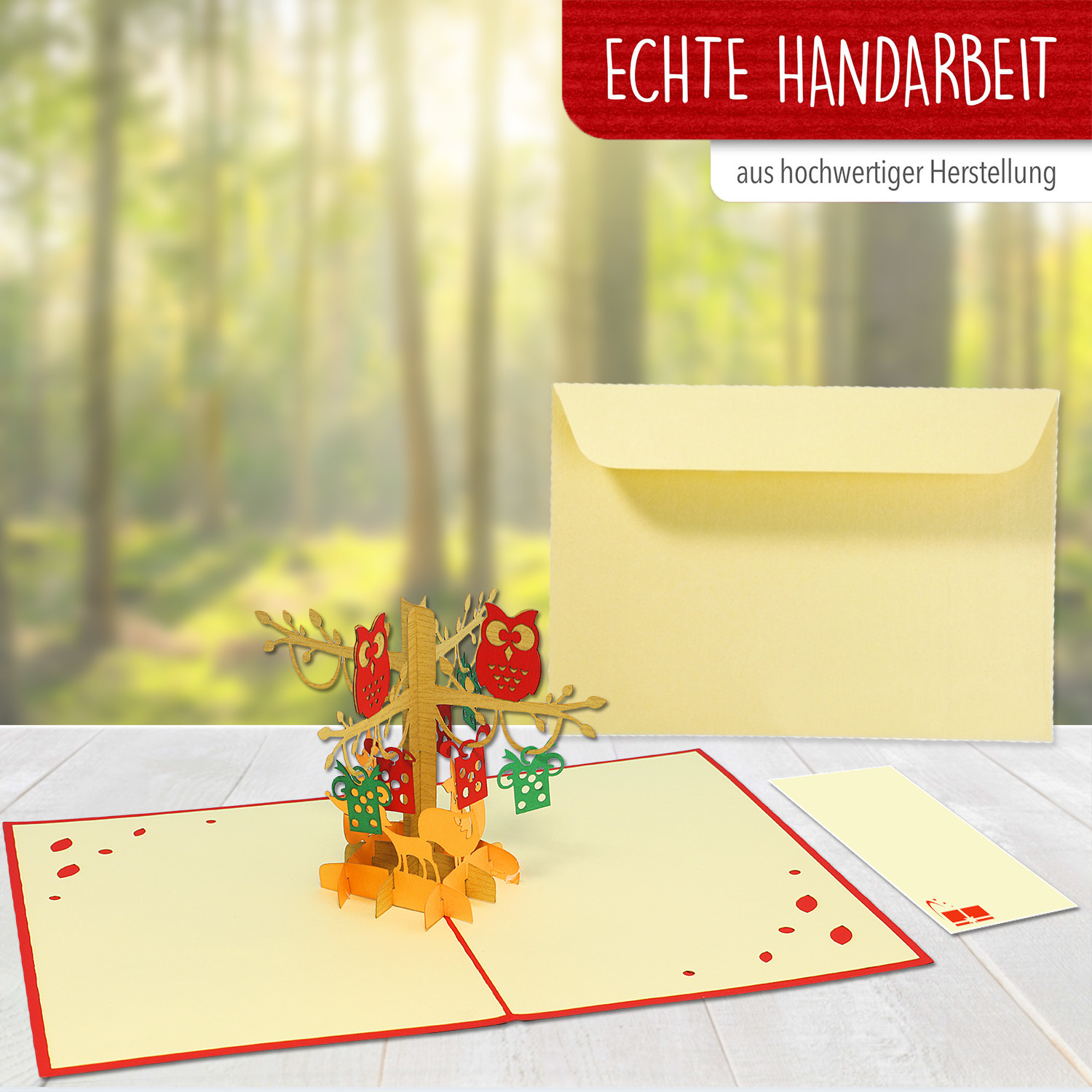 Pop Up Karte, 3D Karte, Eulen und Füchse, N298 - Image 5