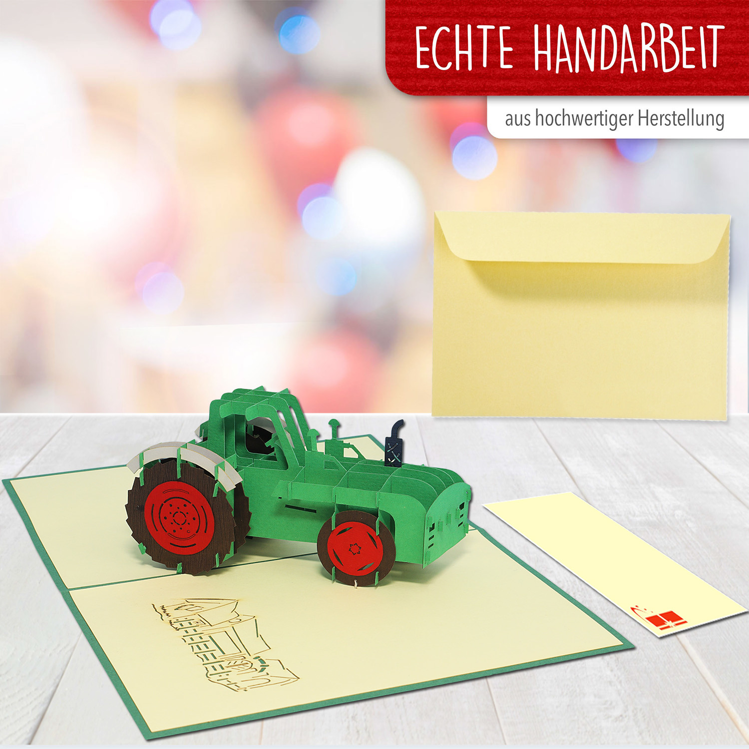 Pop Up Karte, 3D Karte, Traktor, Trekker, N320 - Imagen 4