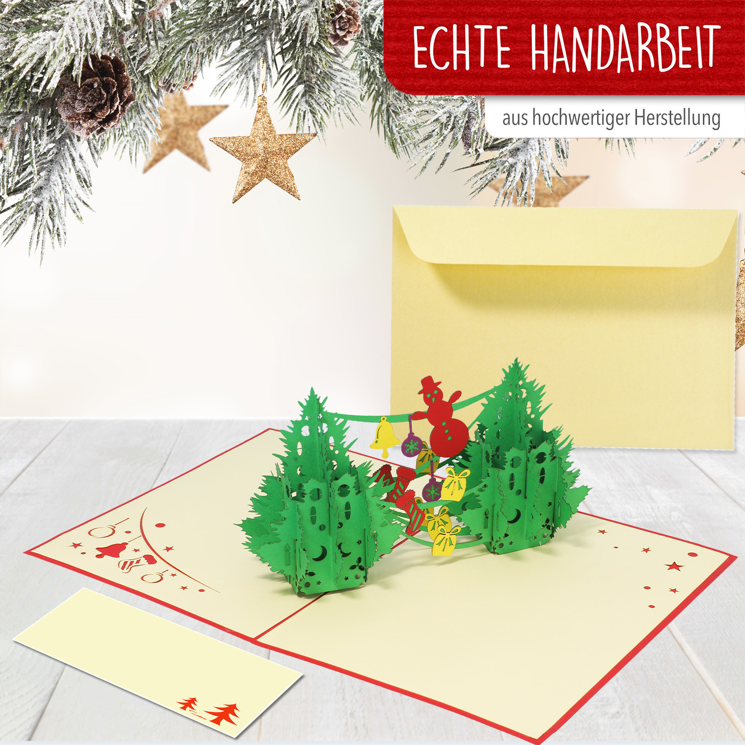 Pop Up Karte, 3D Karte, Tannenbaum, Weihnachtsbaum, N449 - Image 5