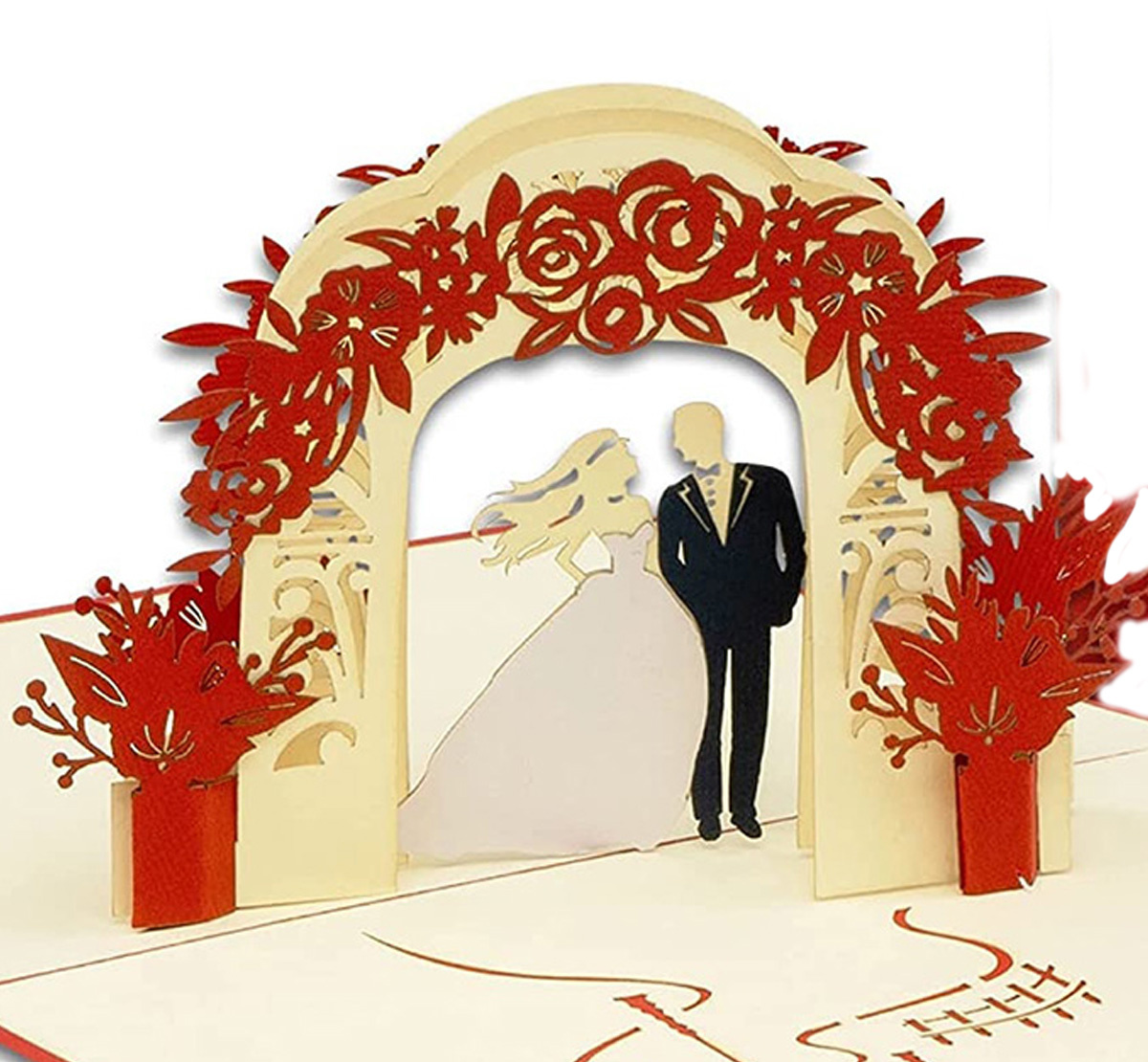 Pop Up Karte, 3D Karte,Hochzeitskarte, Brautpaar Altar, N290
