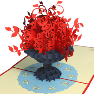Pop Up Karte, 3D Karte, Blumen Rosen, N44