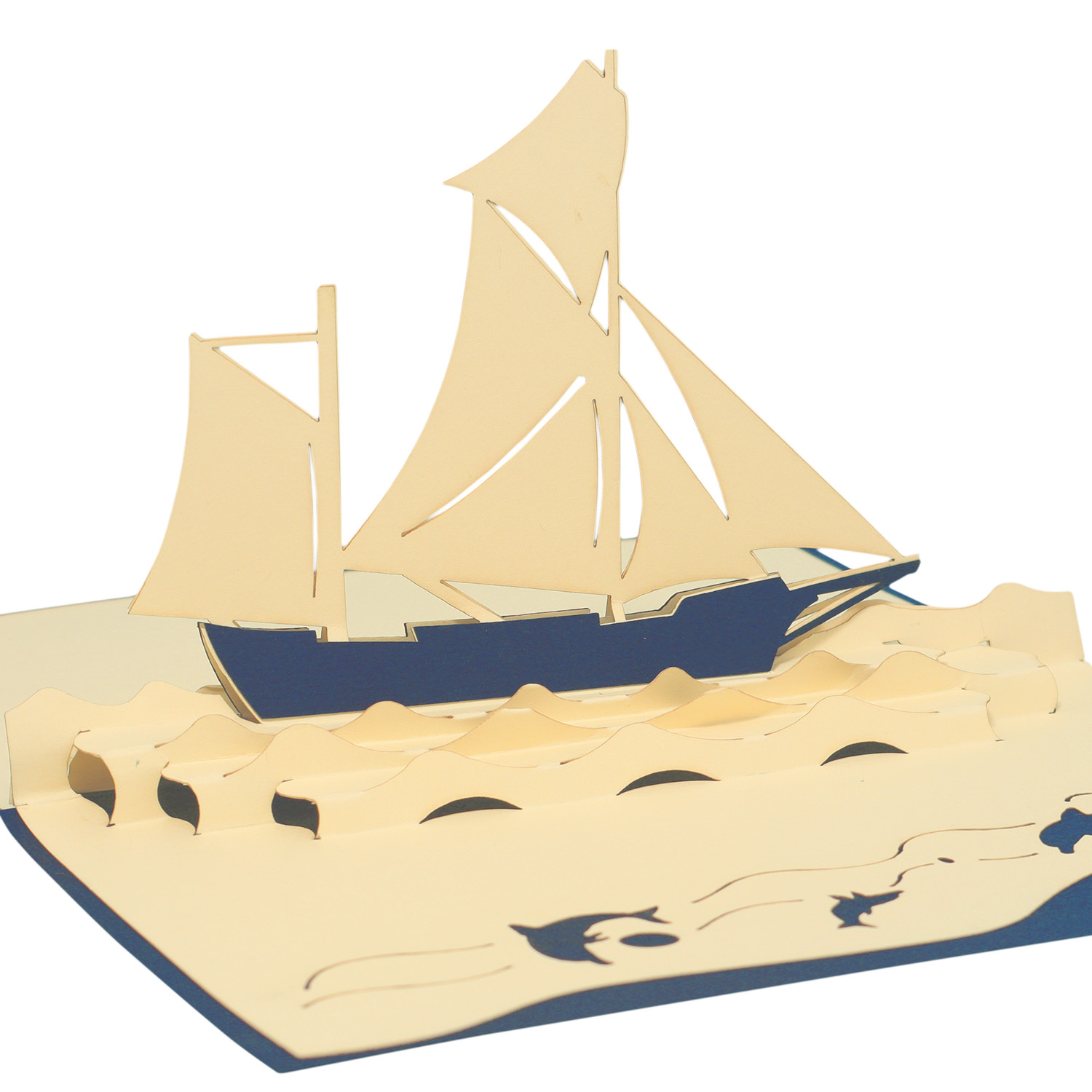 Pop Up Karte, 3D Karte, Segelboot, N104