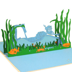 Pop Up Karte, 3D Karte, Tauchen, N107
