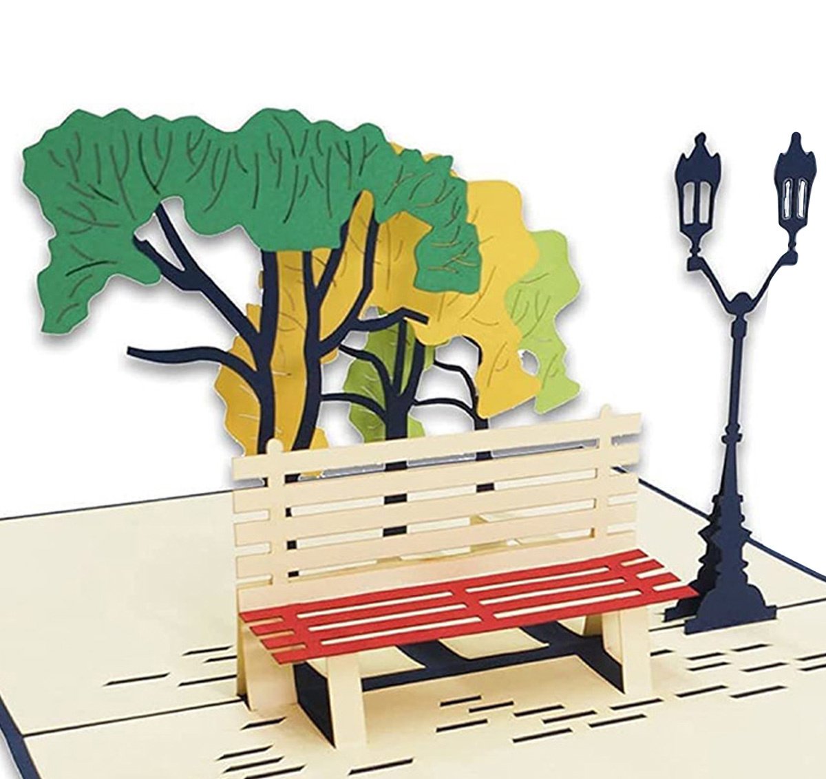 Pop Up Karte, 3D Karte, Park, Parkbank, N257