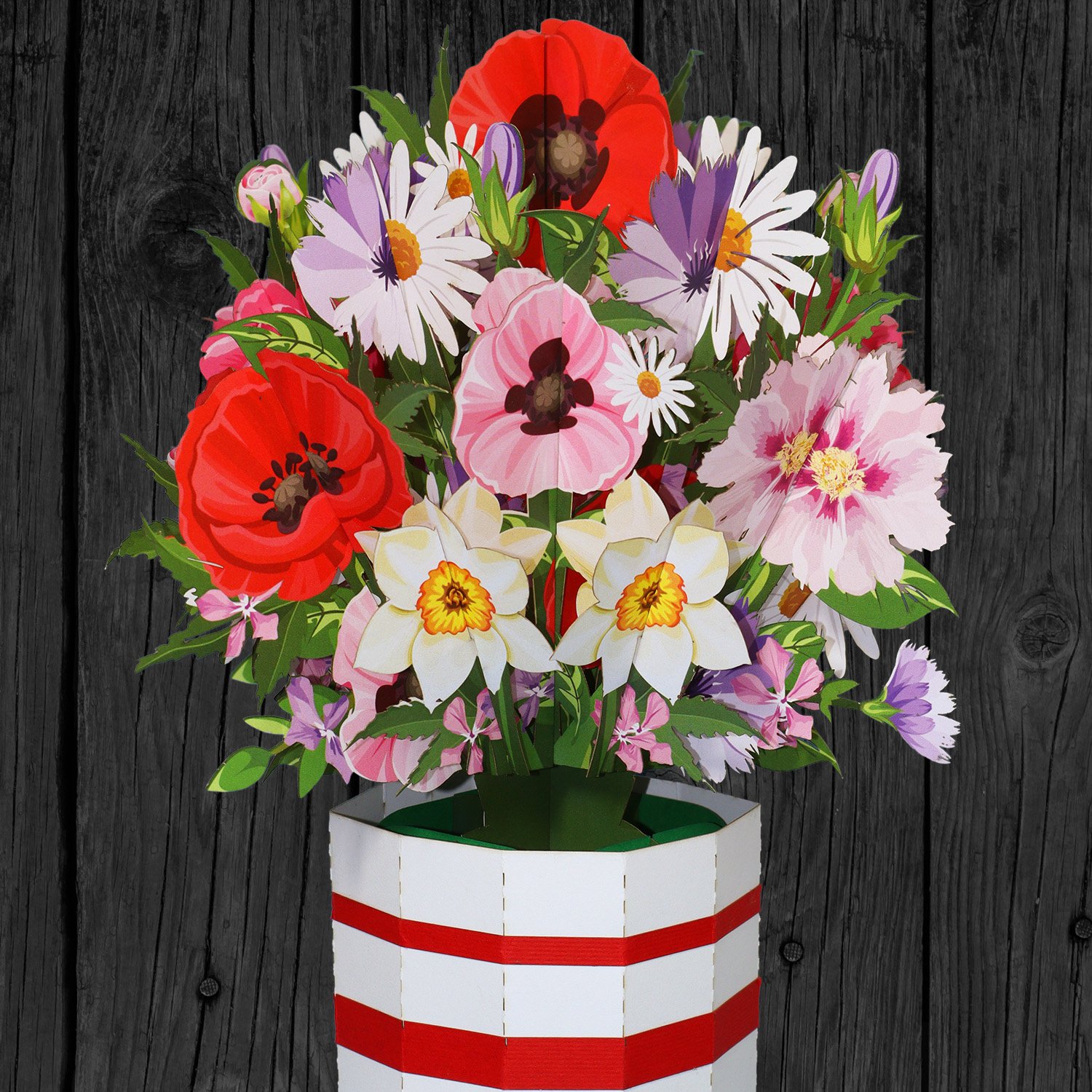 LIN Pop Up Blumen, 3D Karte, Handgemachter Blumenstrauß aus Papier, N802 – Bild 2