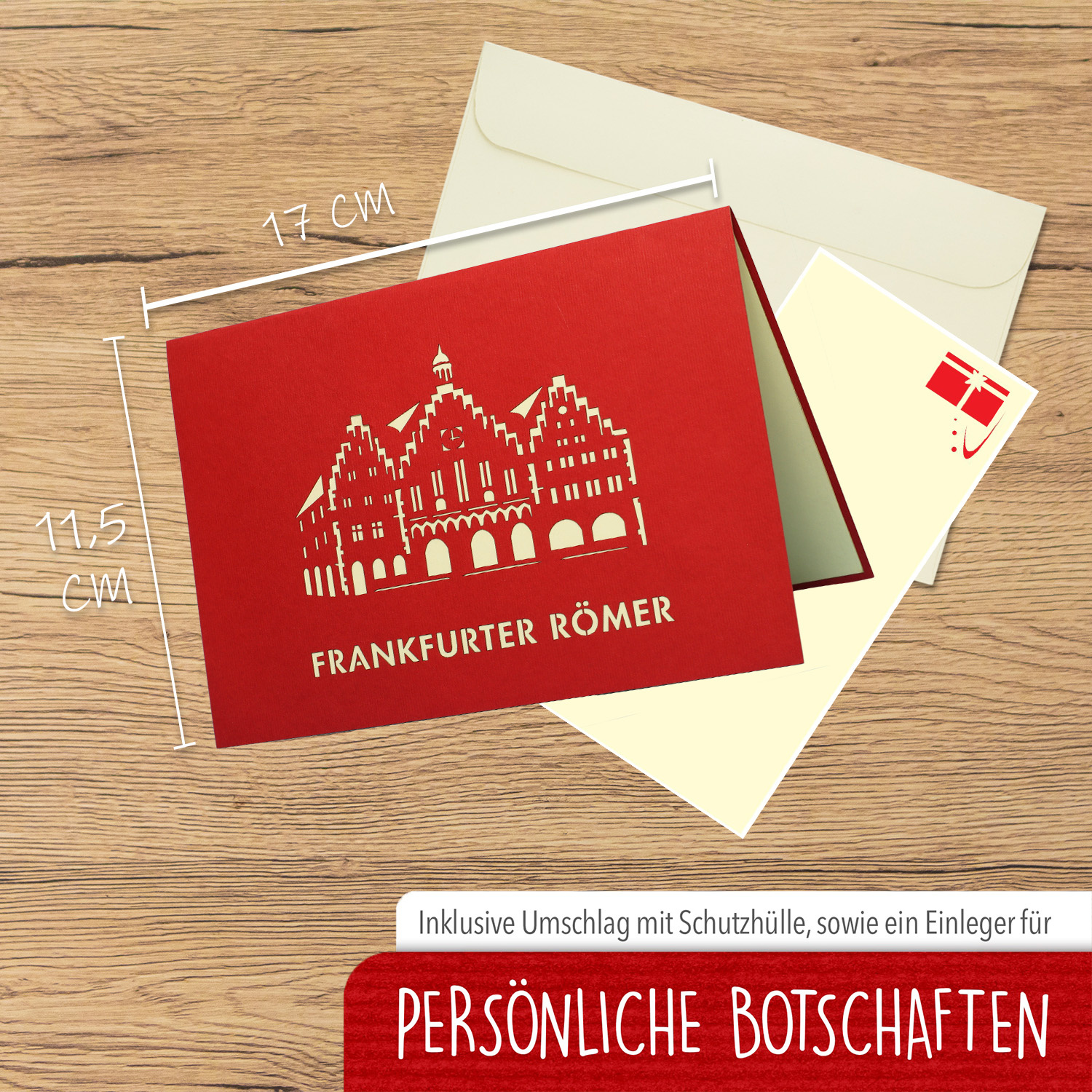 Pop Up 3D Karte, Glückwunschkarte, Reisegutschein, Frankfurter Römer, N217 – Bild 2