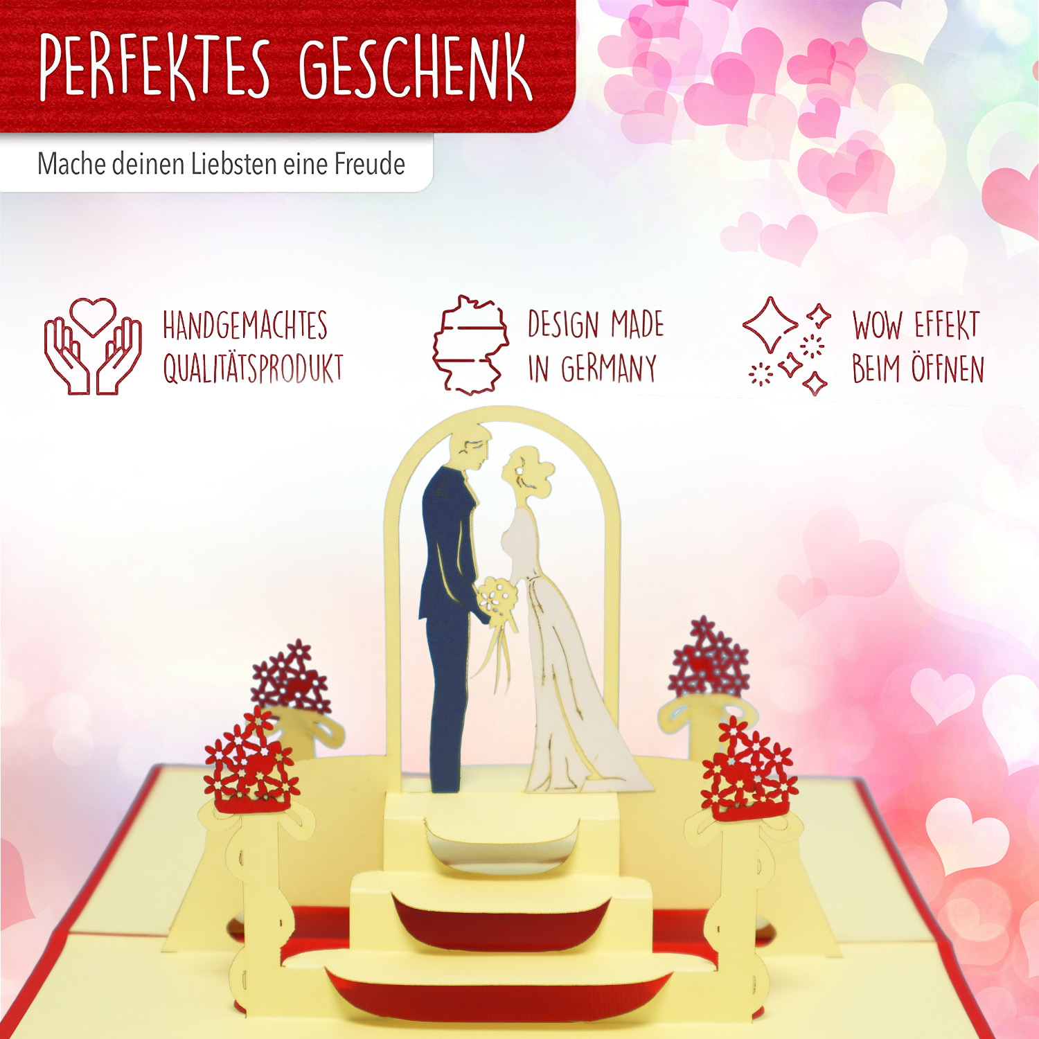 Pop Up Karte, 3D Karte, Hochzeitskarte, Brautpaar, N79 - Image 3