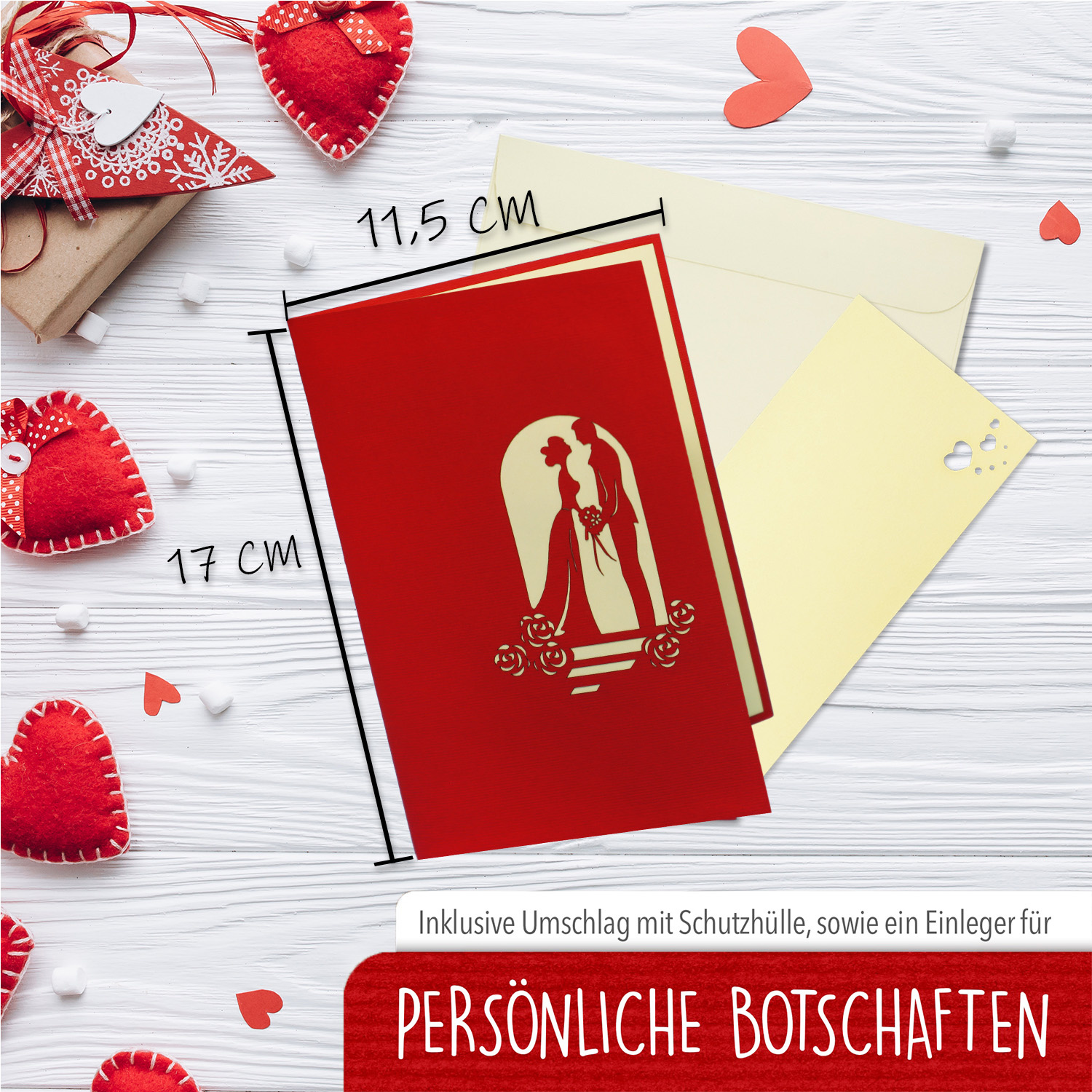 Pop Up Karte, 3D Karte, Hochzeitskarte, Brautpaar, N79 - Image 2