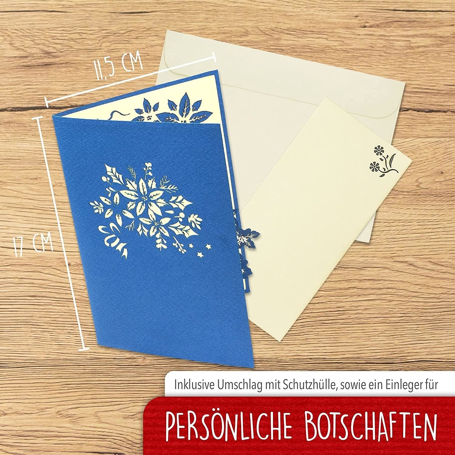 Pop Up Karte, 3D Karte, Blumen, N391 - immagine 2