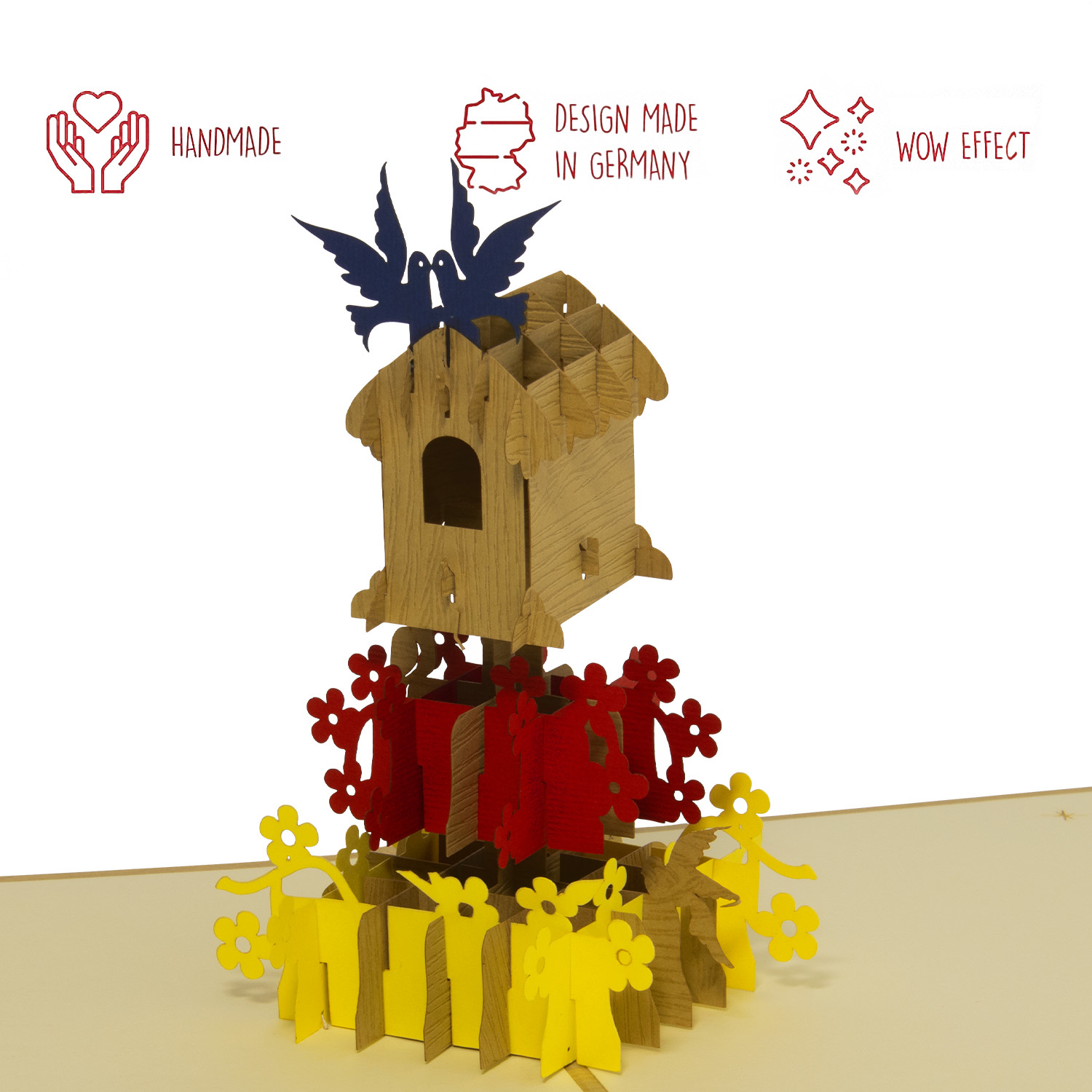 Pop Up Karte, 3D Karte, Vogelhaus, N144 - Image 3