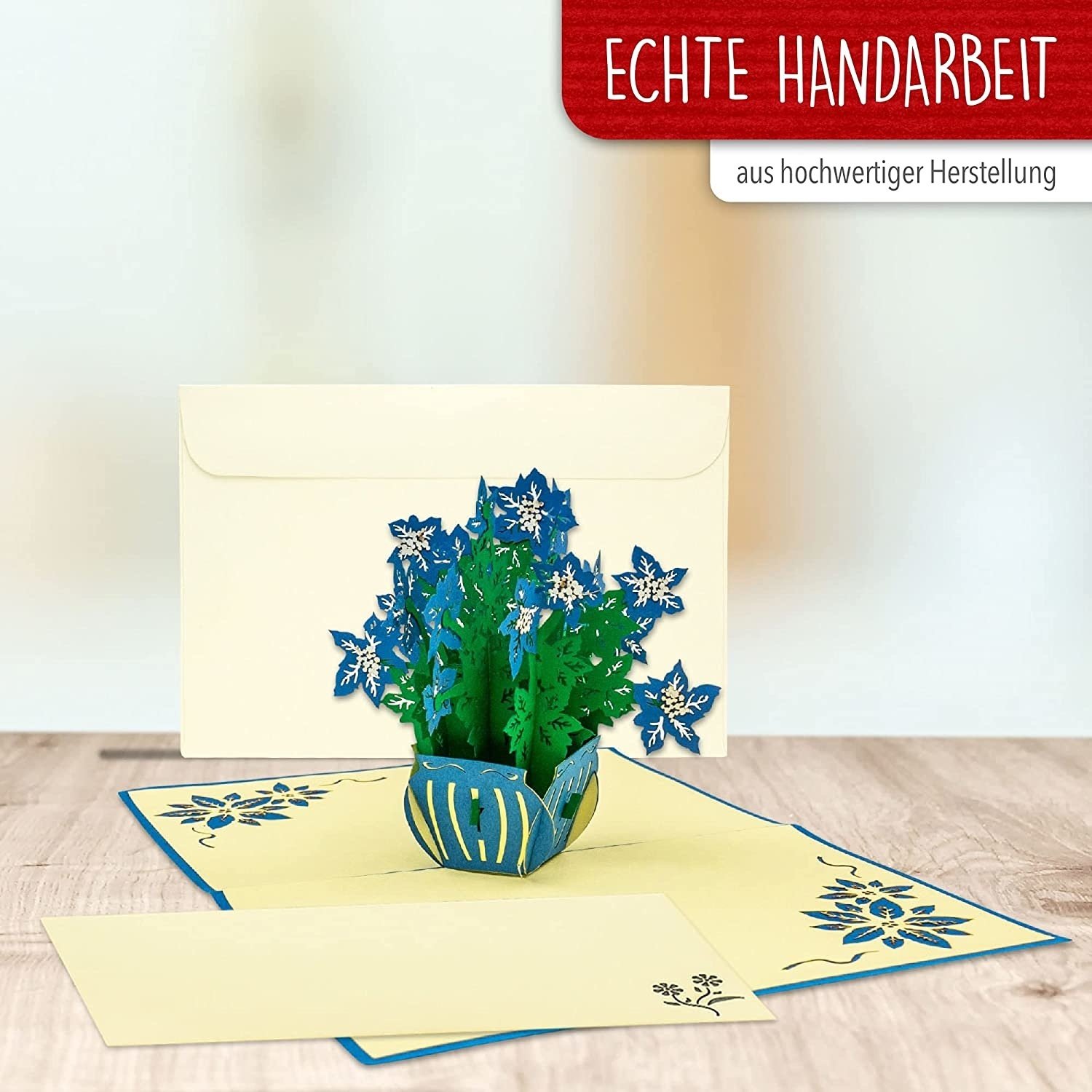 Pop Up Karte, 3D Karte, Blumen, N391 - immagine 4