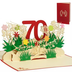 LIN Pop Up Karte Geburtstag, Geburtstagseinladung, Jubiläum, 70, N65