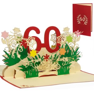 LIN Pop Up Karte Geburtstag, Geburtstagseinladung, Jubiläum, 60, N63