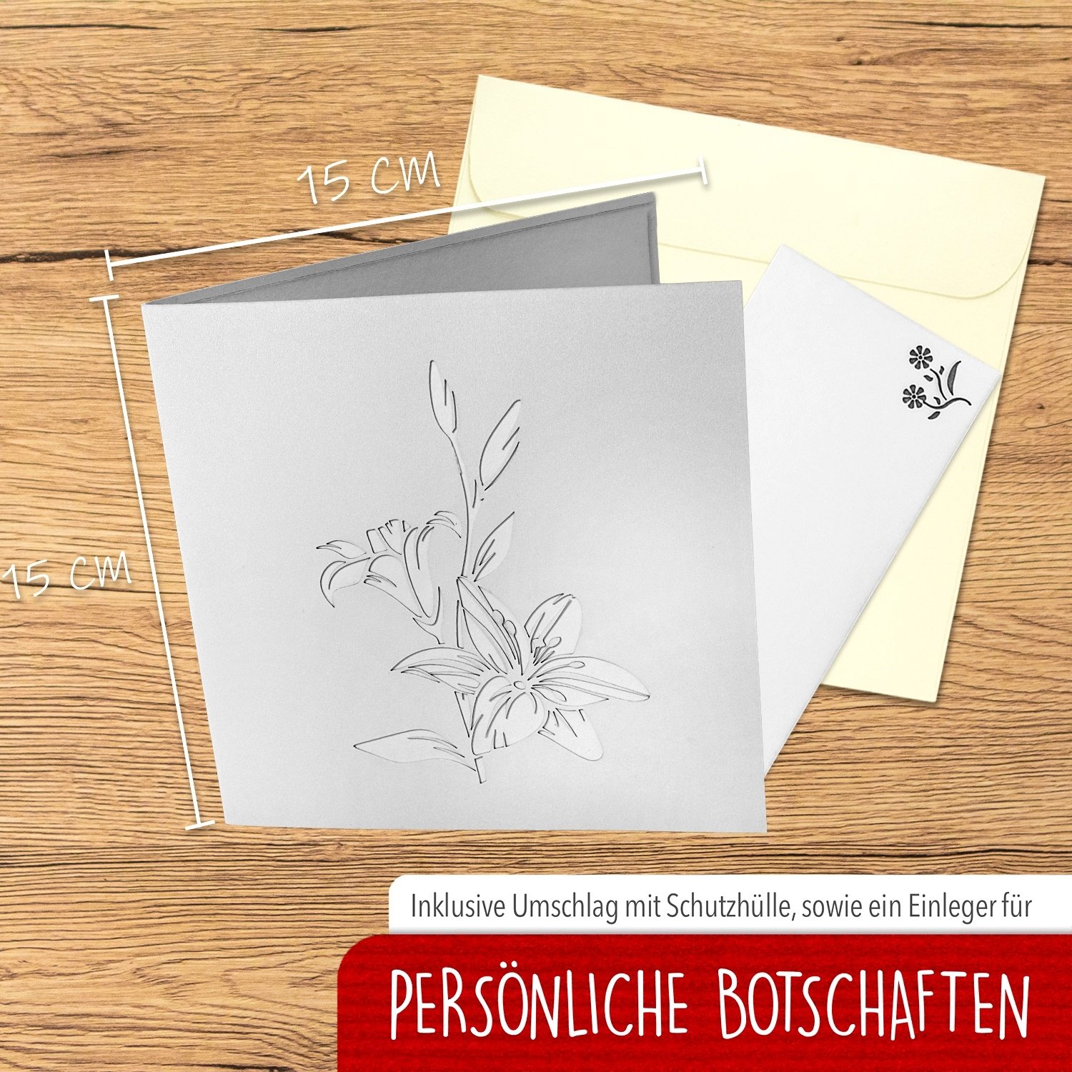 Pop Up Karte, 3D Karte, Blumenstrauß, N500 - Image 2