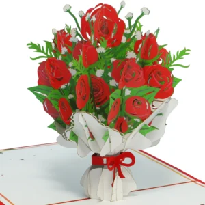 Pop Up Karte, 3D Karte, Blumenkarte, Rosen, N506
