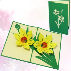 Pop Up Karte, 3D Karte, Blüten - Blumen Gelb, N700