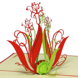 Pop Up Karte, 3D Karte, Lilien, Blumenstrauß, N40