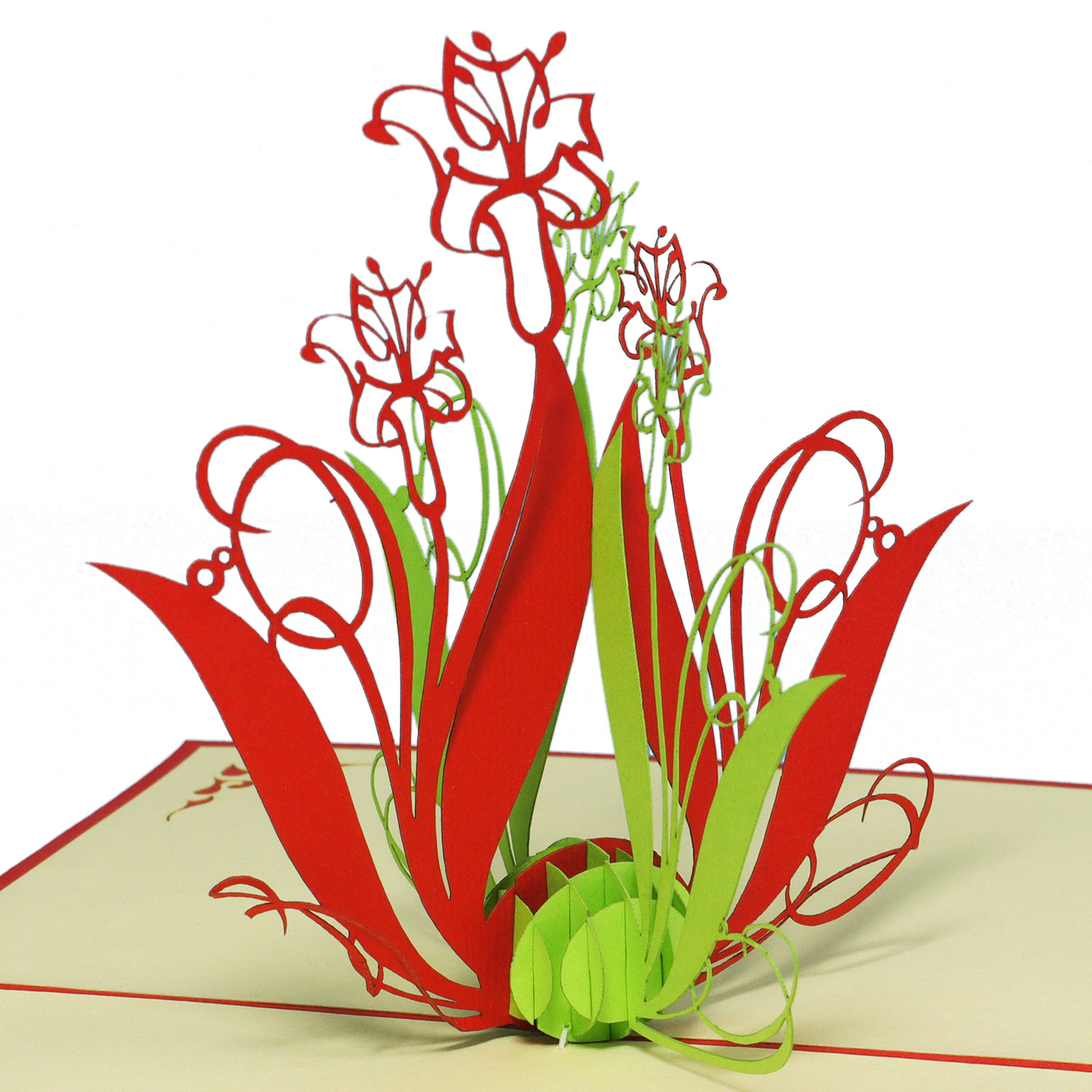 Pop Up Karte, 3D Karte, Lilien, Blumenstrauß, N40