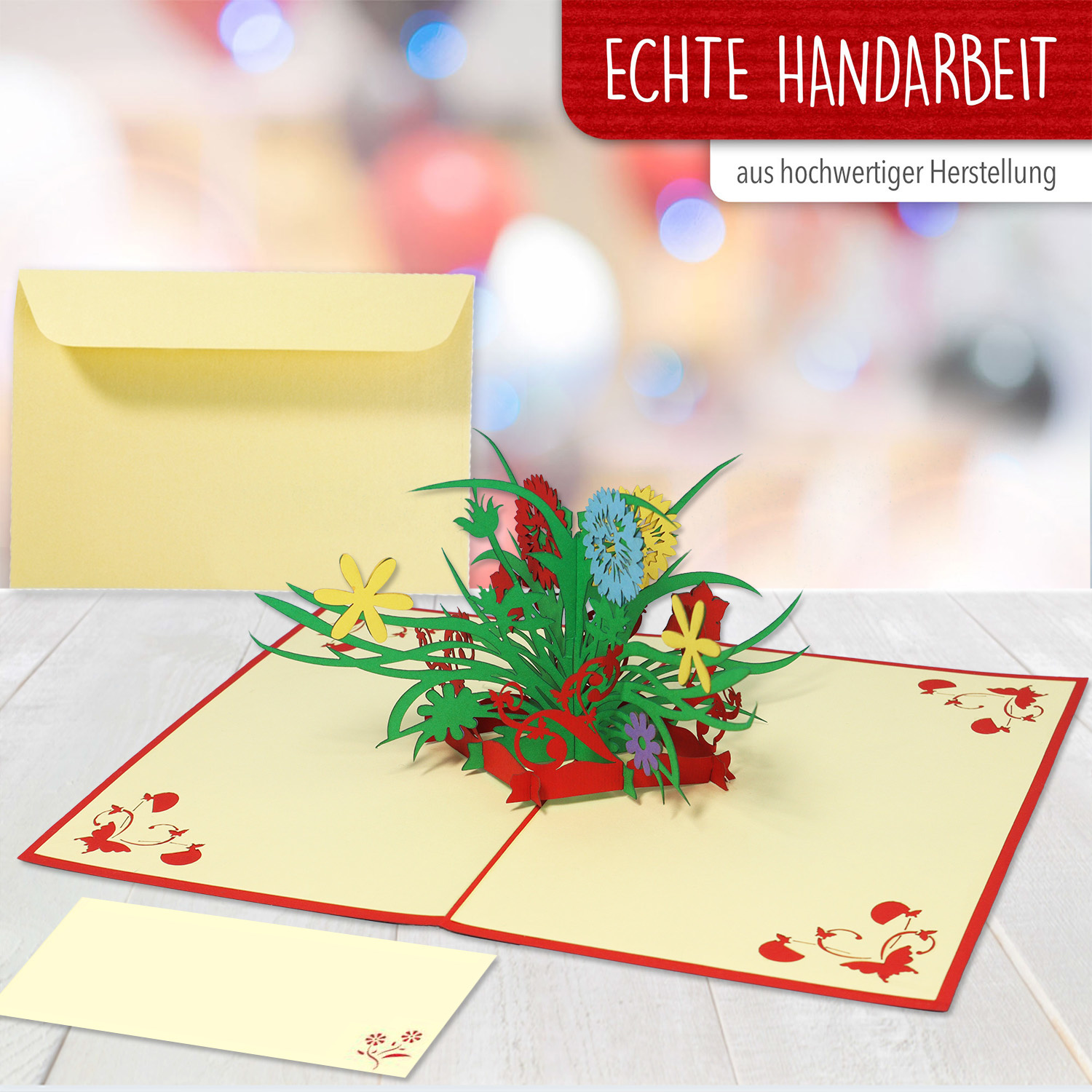 Pop Up Karte, 3D Karte, Wildblumen, N338 – Bild 4