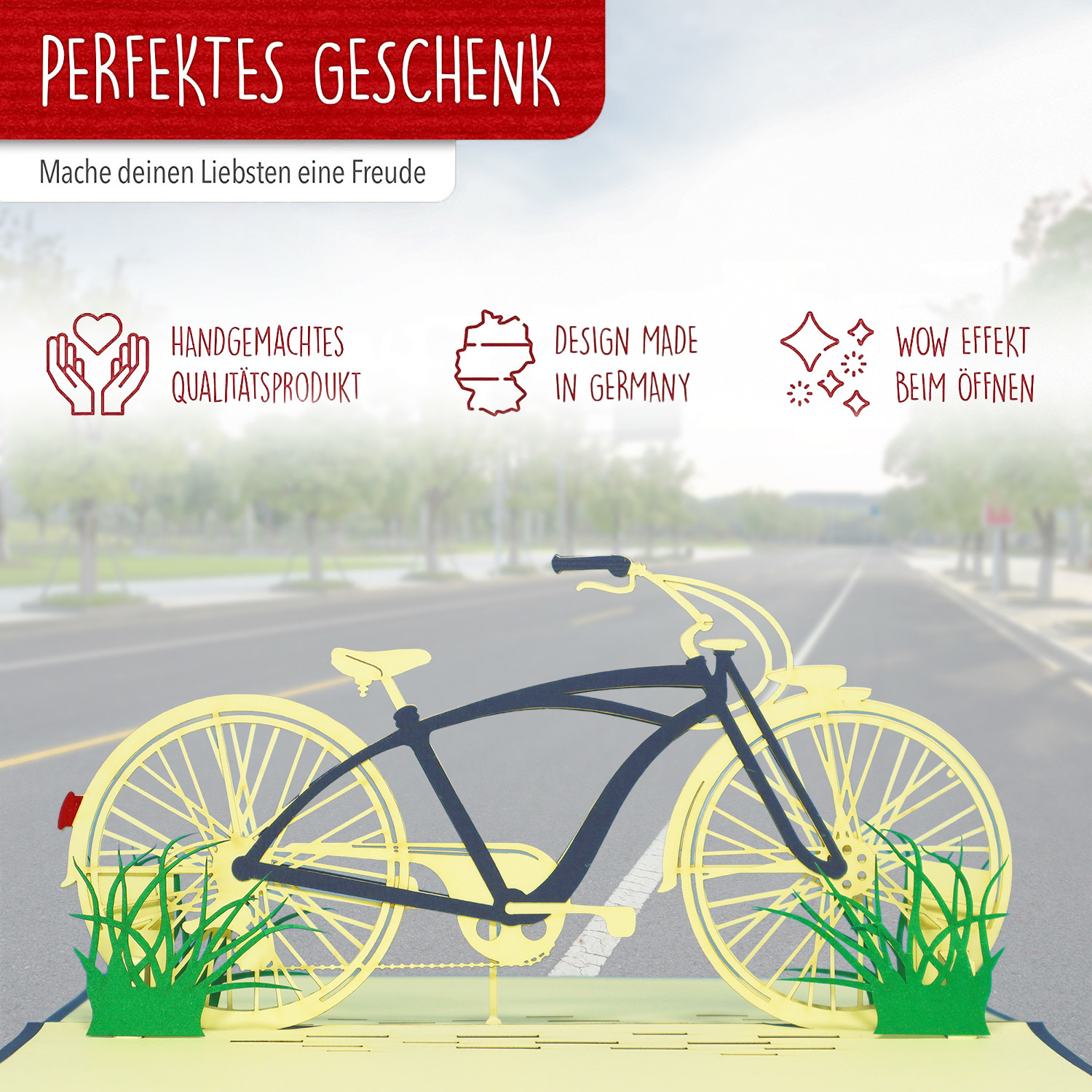 Pop Up Karte, 3D Karte, Fahrrad, N154 – Image 3