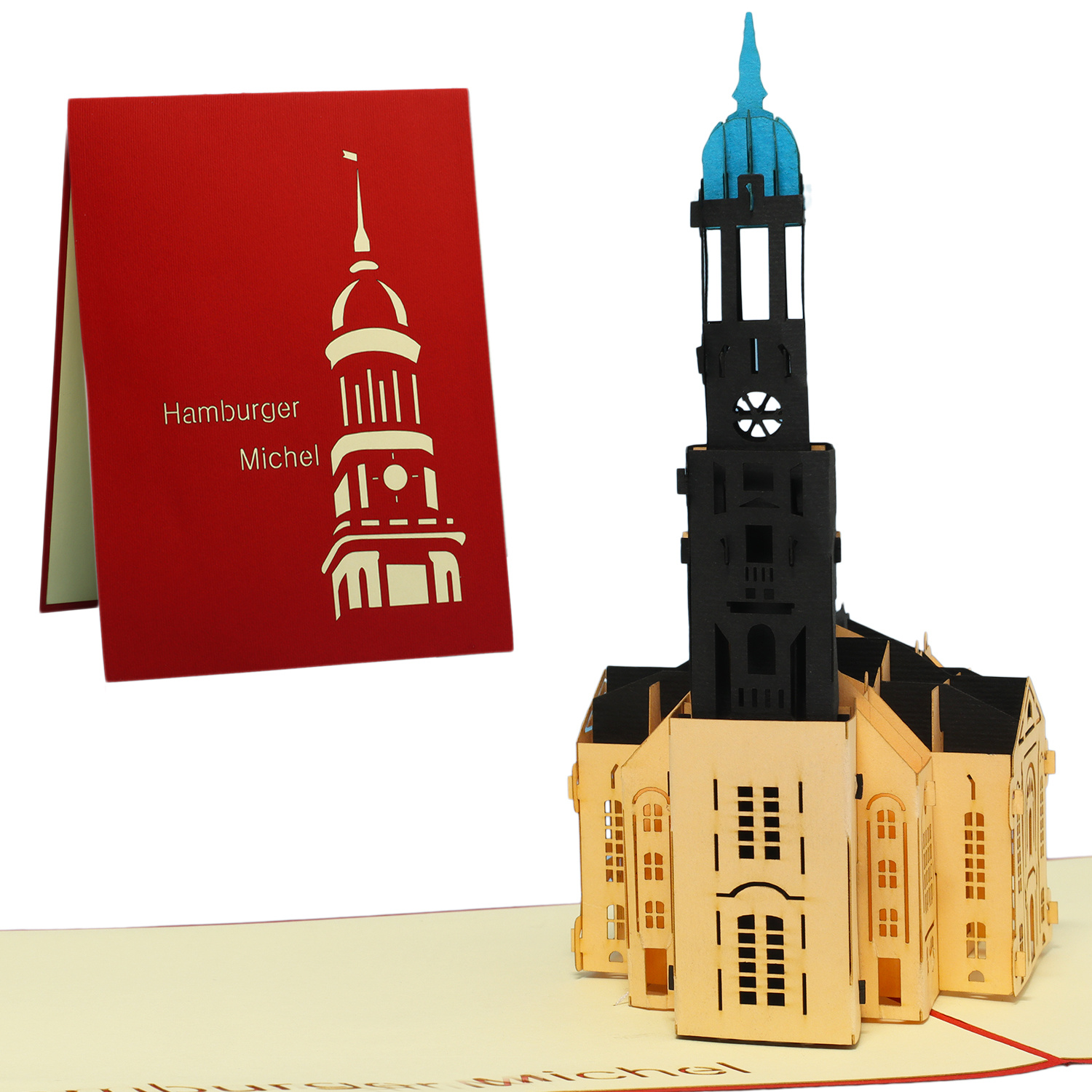 Pop Up Karte, 3D Karte, Hamburger Michel, N204