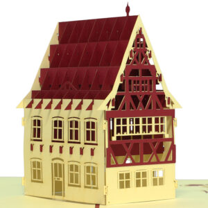 Pop Up Karte, 3D Karte, Fachwerkhaus, N194