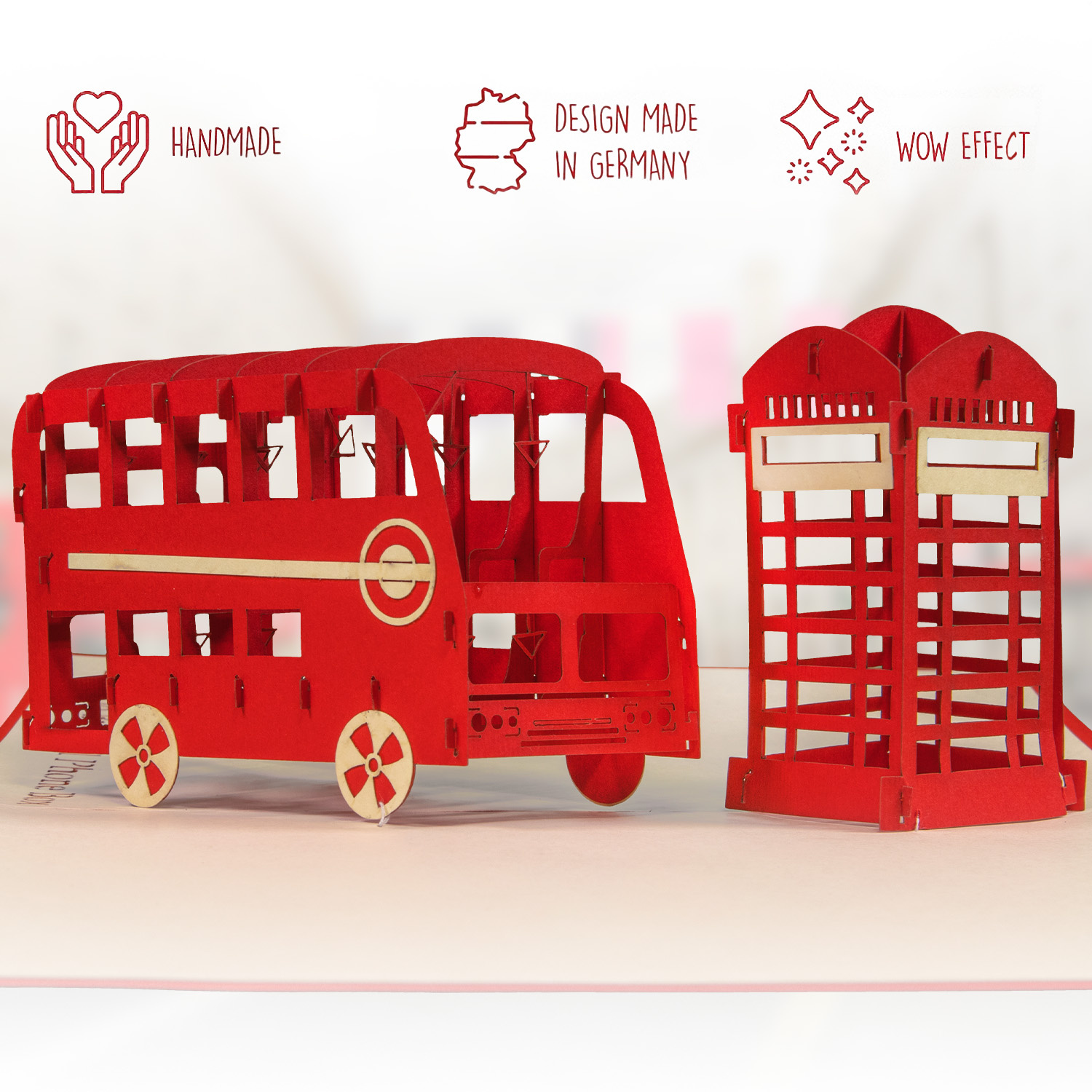 Pop Up Karte, 3D Karte, London Bus Telephone Box, N162 - Image 3