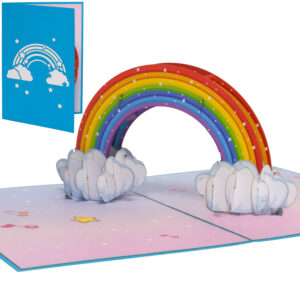 Pop Up Karte, 3D Karte, Geburtstagskarte, Hochzeitskarte, Kindergeburtstag, Regenbogen, N28