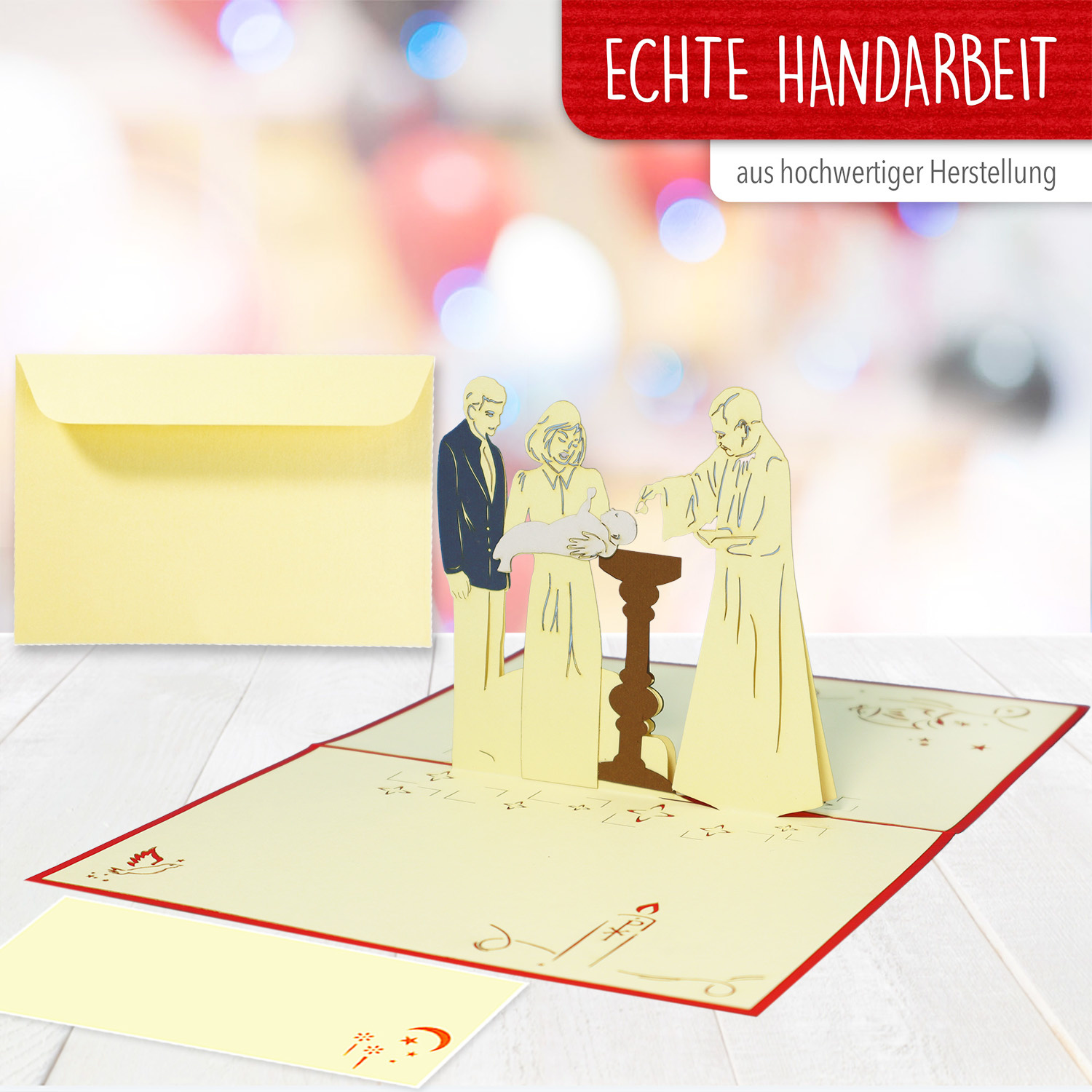 Pop Up Karte, 3D Karte, Taufe, N103 - immagine 4