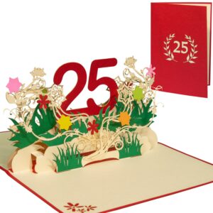 LINPopUp Karte Geburtstag, Geburtstagseinladung, Jubiläum, Zahl 25, N300