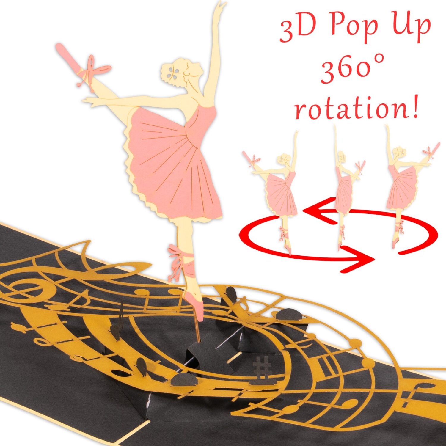 Pop-Up Karte Ballerina, 3d Karte, Ballet