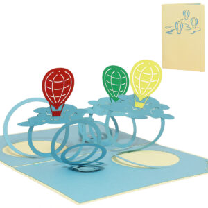 Pop Up Karte, 3D Karte, Heißluftballons, N151