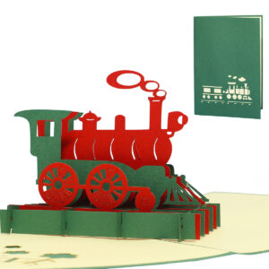 Pop Up Karte, 3D Karte, Lokomotive, N152
