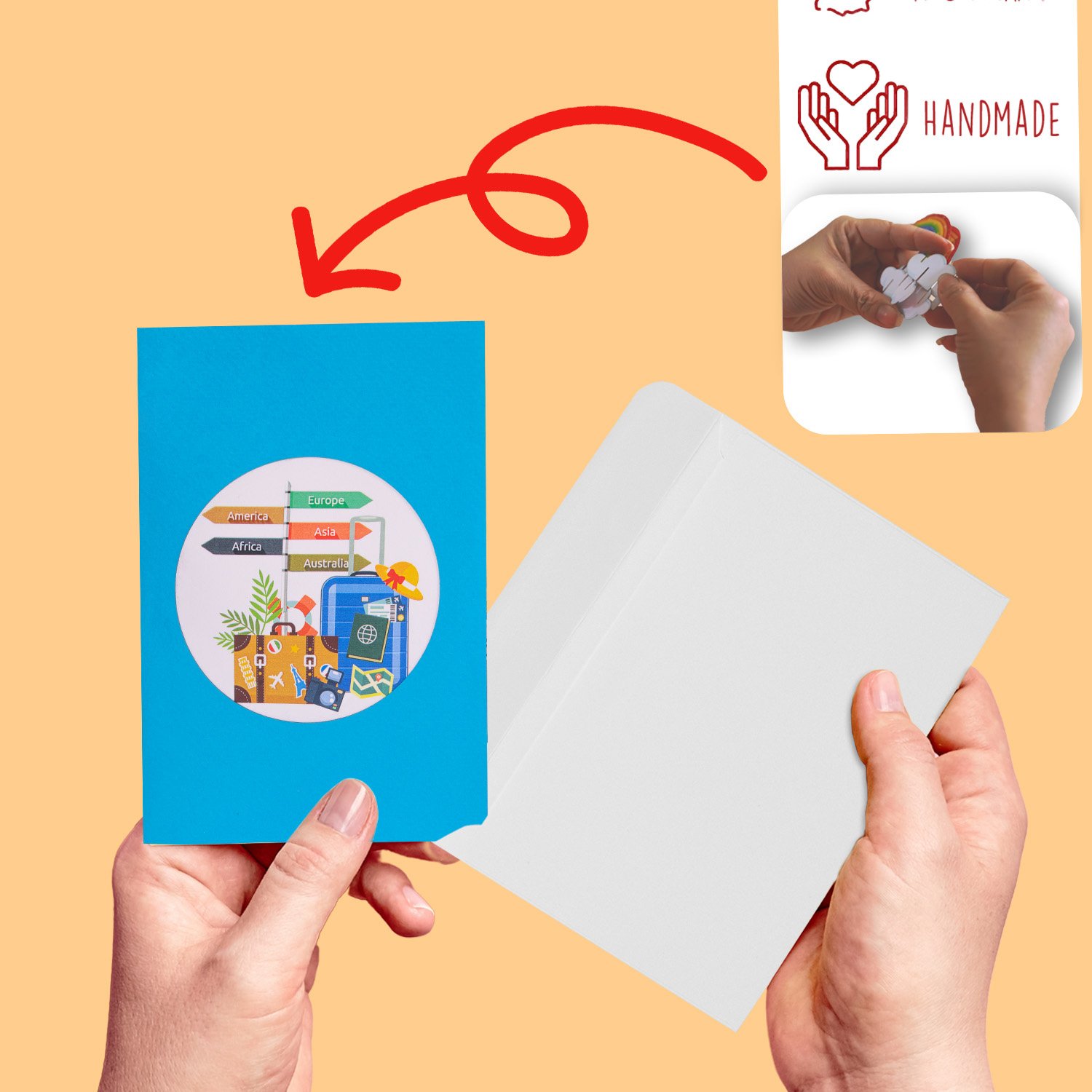 Pop-Up Karte Reise, Gutscheinkarte für Flugticket, Urlaubkarte, N246 – Image 5