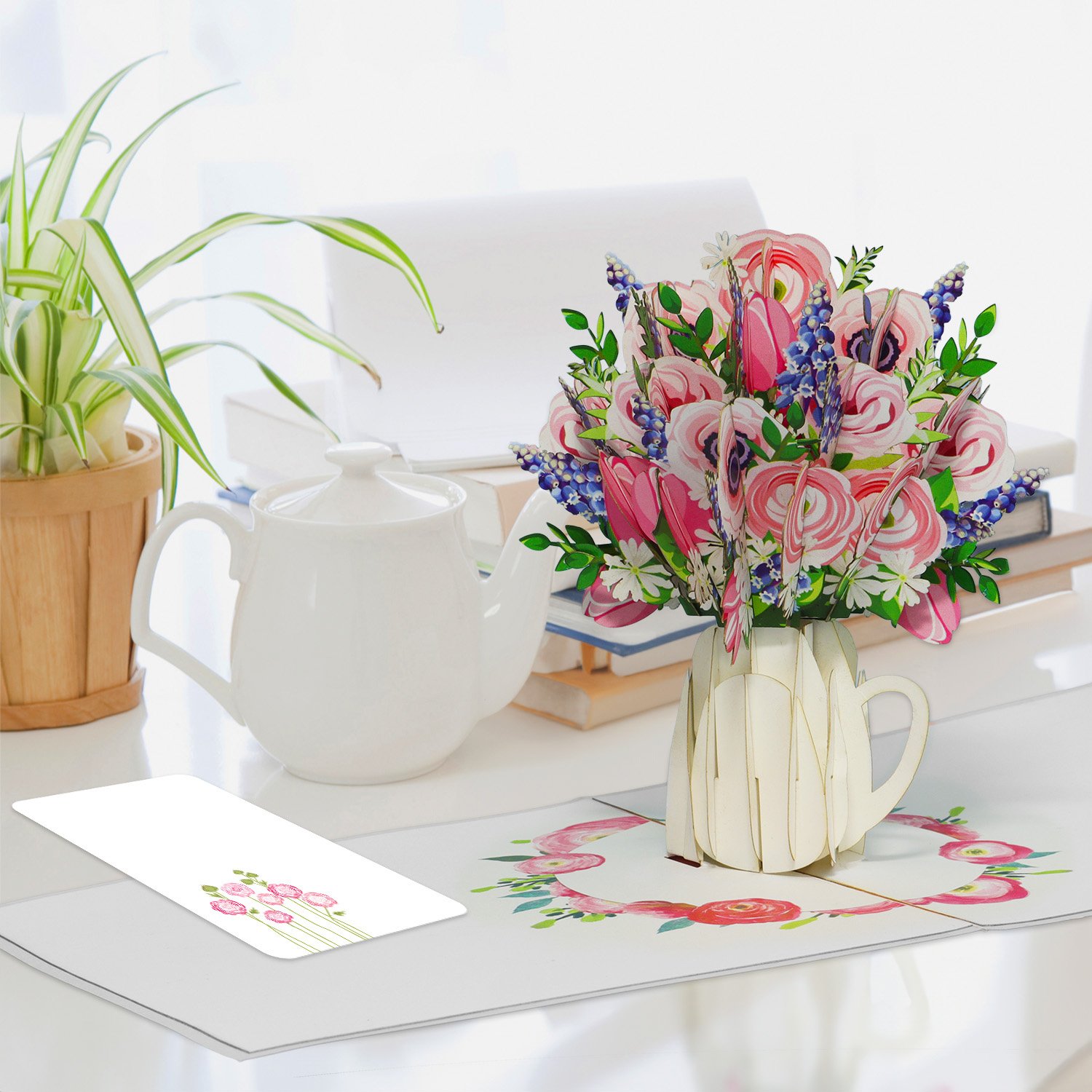 Pop Up Karte, 3D Karte, Blumenstrauß, Blumen, N507 - Image 4