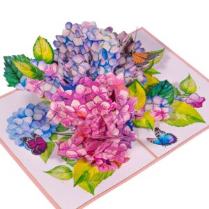 LINPopUp Karte, Pop Up Karte 3D Blumen, Hortensien, N278