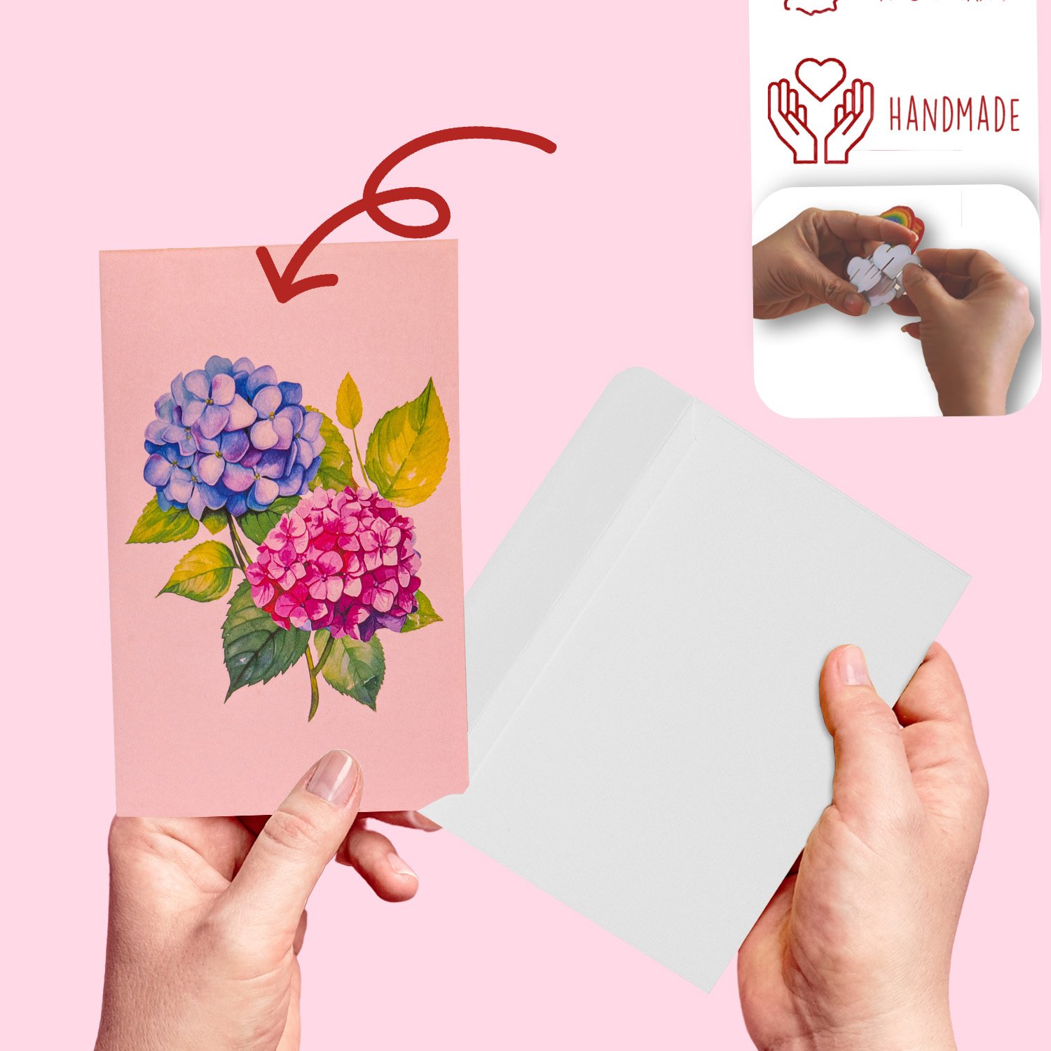 LINPopUp Karte, Pop Up Karte 3D Blumen, Hortensien, N278 – Bild 6