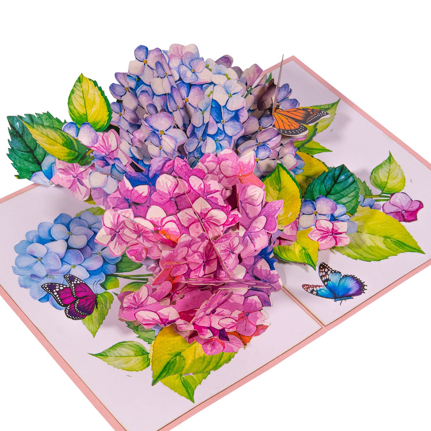 LINPopUp Karte, Pop Up Karte 3D Blumen, Hortensien, N278