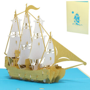 Pop Up Karte, 3D Karte, Segelschiff, N116