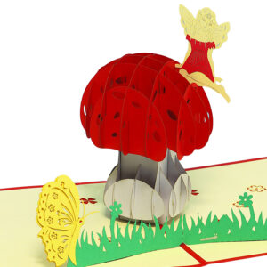 Pop Up Karte, 3D Karte, Pilz und Fee, N321