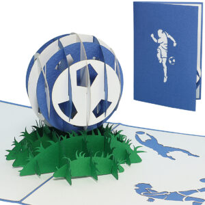 Pop Up Karte, 3D Karte, Fußball Karte blau, N306
