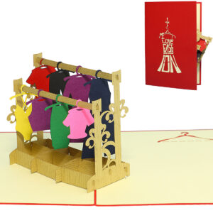 Pop Up Karte, 3D Karte, Kleider, Shopping, Kleiderständer, N348