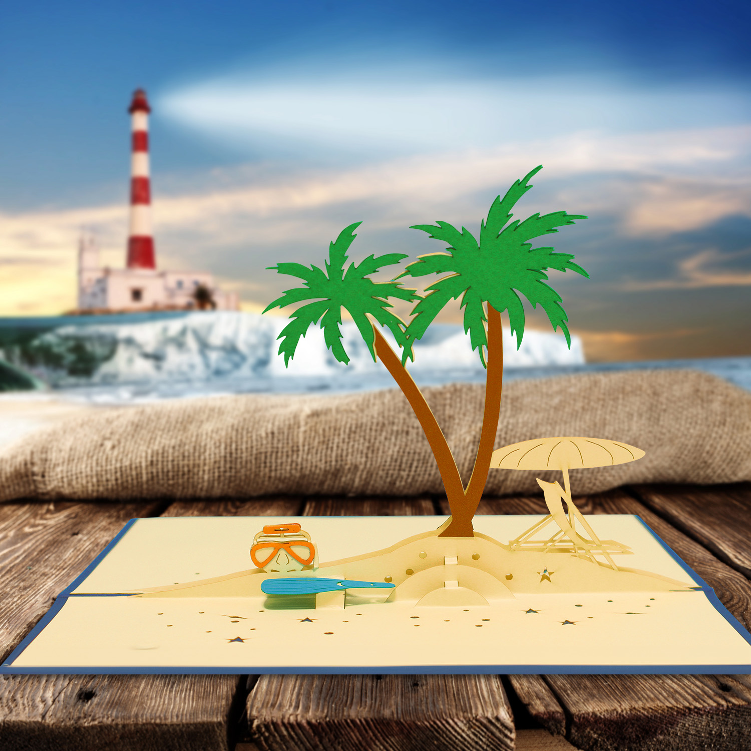 Pop Up Karte, 3D Karte, Schnorcheln, N109 - Imagen 6